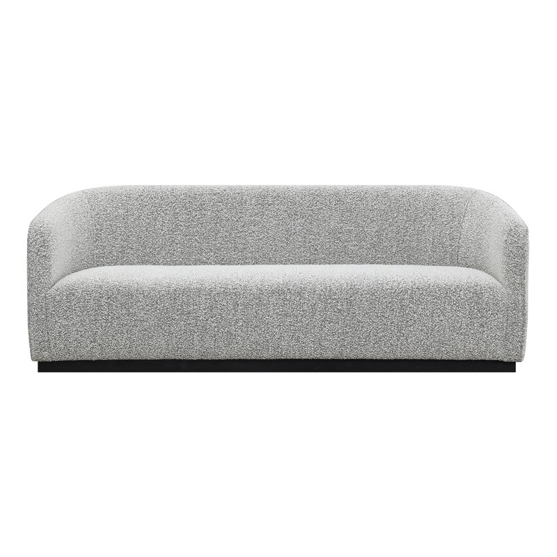Canapé à accoudoirs arrondis 79 po Jether, Mélange de polyester noir / blanc