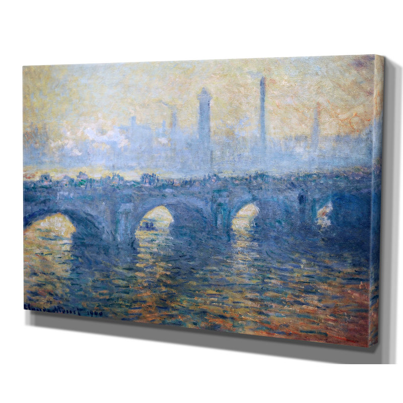 « waterloo bridge » par claude monet print, H 32 po x l 48 po x P 1,5 po, Toile tendue