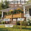 Lit de jardin surélevé 72 po x 24 po x 30 po résistant aux intempéries avec jardin surélevé avec pattes et trous de drainage pour les jardiniers sur la terrasse du patio - Boîte à fleurs en teck d'une capacité de 770 lb-136971298-134678339