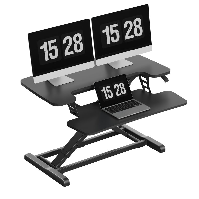 Murray Home Office Standing Desk Converter, 19.6" H x 32" W x 24.9" D, Black