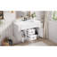 Armoire de salle de bain avec lavabo en céramique et tiroirs-129606551