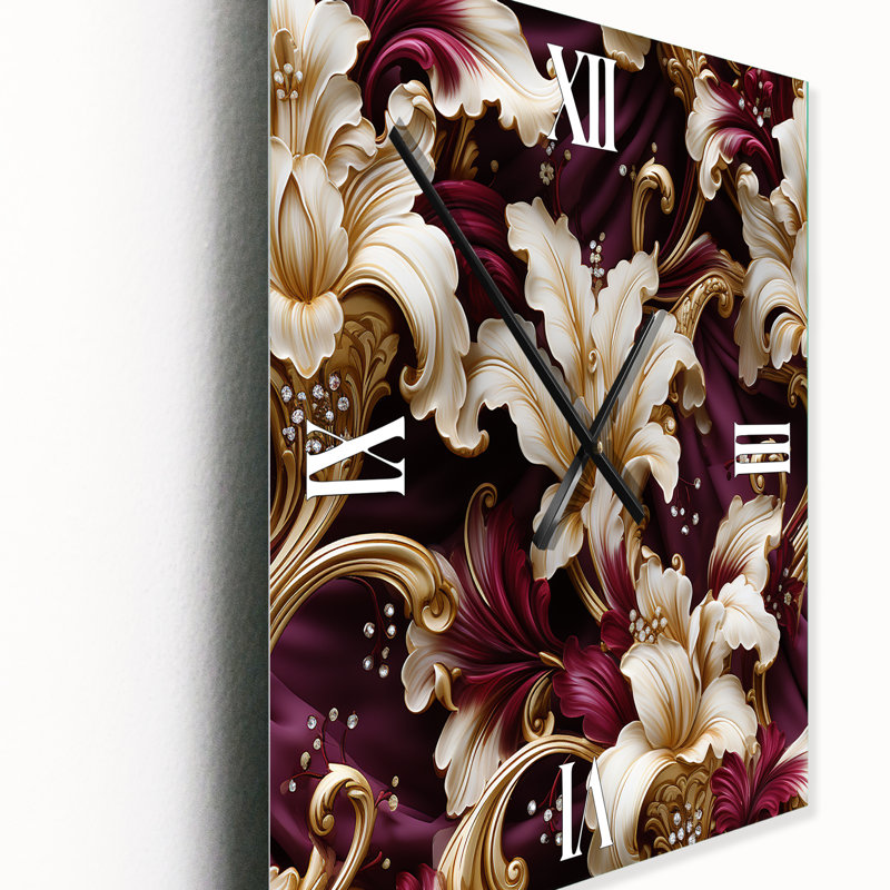 Jataveon - Horloge murale florale, Moyen