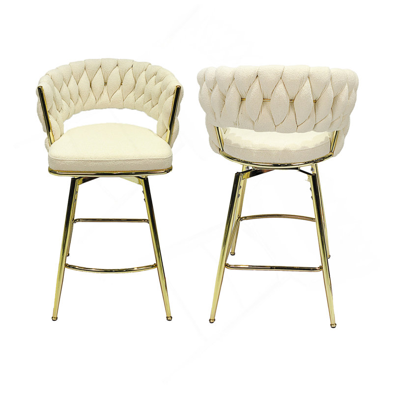 Tabouret, Blanc, Tabouret de comptoir (siège d'une hauteur de 25,9, 2