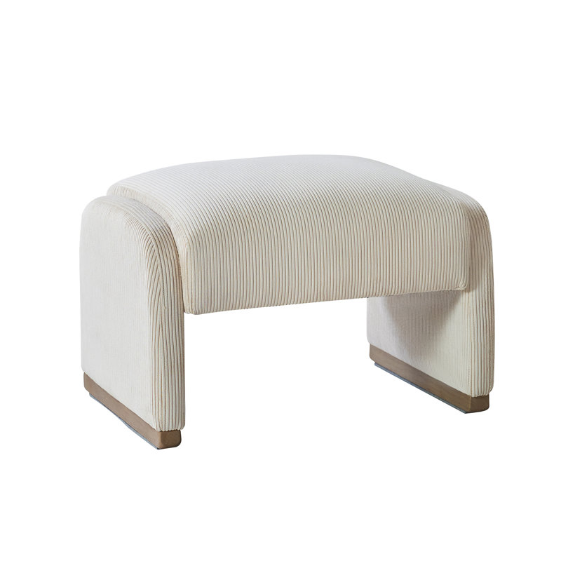 64cm Wide Rectangle Solid Colour Standard Ottoman, White