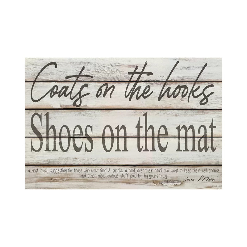 Mud Room Rules - Print on Canvas, Wrapped Canvas, 20.32cm H x 30.48cm W x 1.91cm D