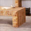 Table basse à relief géométrique rustique - Bois massif et panneau de fibres à densité moyenne