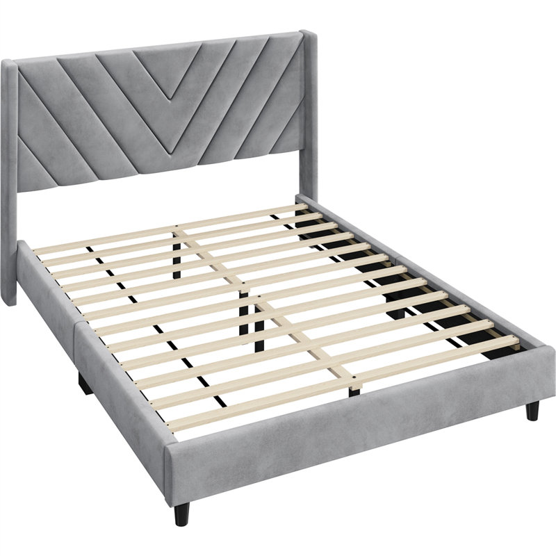 Permelia Upholstered Wingback Bed | Stylish & Comfortable