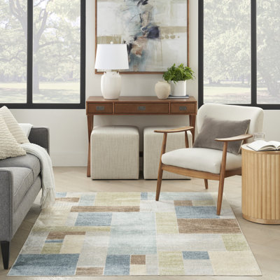 Brec Washable Geometric Indoor Rug