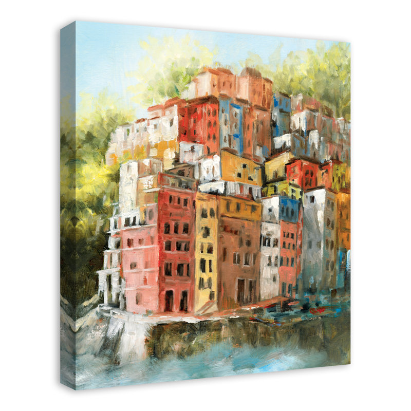 Méditerranée - peinture sur toile, Toile tendue, H 24 po x l 20 po x P 1,25 po