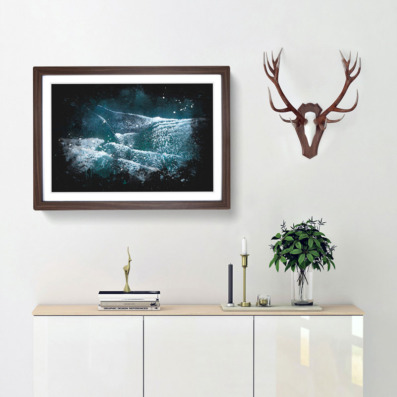 San Francisco Beach - Picture Frame Graphic Art, Walnut Framed, 33cm H x 45cm W x 2cm D