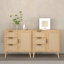 Armoire de rangement moderne en bois de rotin pour chambre à coucher