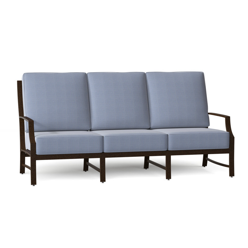 Seal Cove Outdoor 3 - Seat Patio Sofa, Canvas Bird's Eye Sunbrella® Canvas, Chestnut Brown