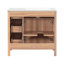 Meuble-lavabo moderne de 36 po en bois, portes et tiroirs à fermeture en douceur, lavabo en céramique, tablette réglable pour petits espaces, 2 portes solides, 3 portes compactes