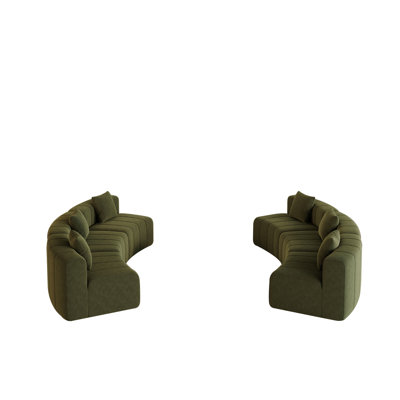 Canapé modulaire courbé en chenille avec 6 coussins, canapé modulaire courbé symétrique semi-circulaire pour la chambre à coucher, le salon, le bureau pour les loisirs ou la sieste, la salle de lecture et le hall d'entrée