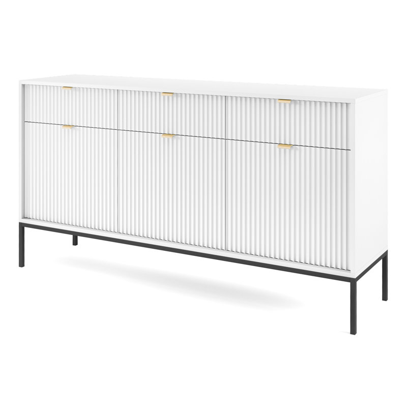 Iriyana 154cm Sideboard, White/Black