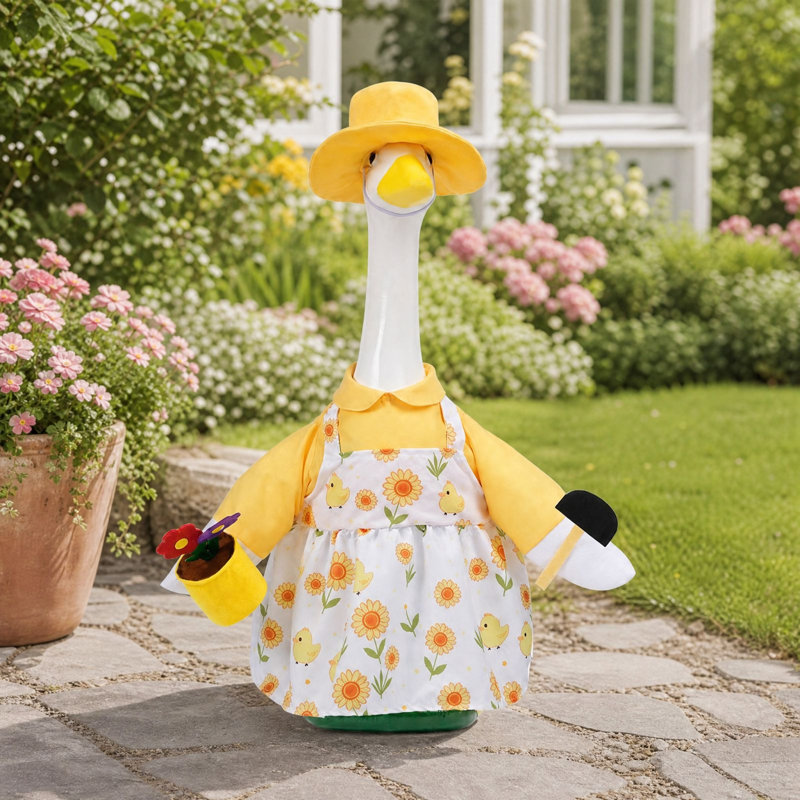 Autocollant magnétique pour réfrigérateur, motif oies d'été, idéal pour les statues en ciment de 58 cm de hauteur (23 pouces). Adorables costumes d'oies pour décoration extérieure estivale. Oies non incluses.