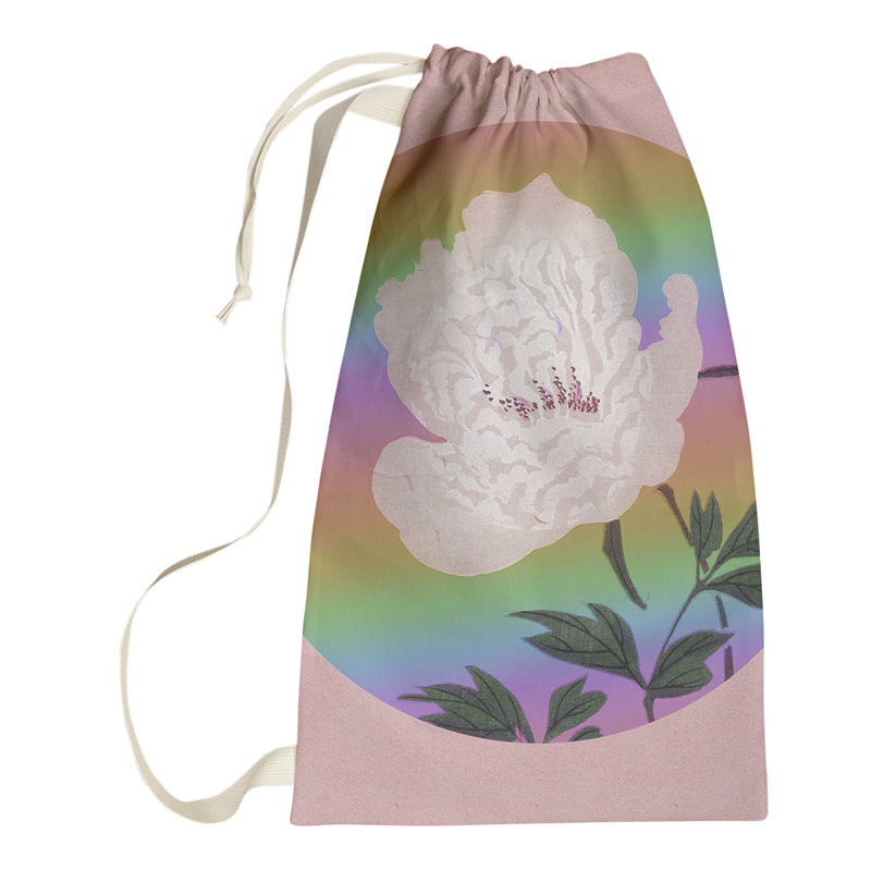 Steadman Fabric Laundry Bag with Handles, Large (76.5" H x 29.5" W x 1.5" D), Pink
