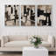 " Geometric Grunge Block Abstract Shape Illustration Modern Decor Relax Calm Chic " 3 - Pieces on Canvas-98697155-98697156