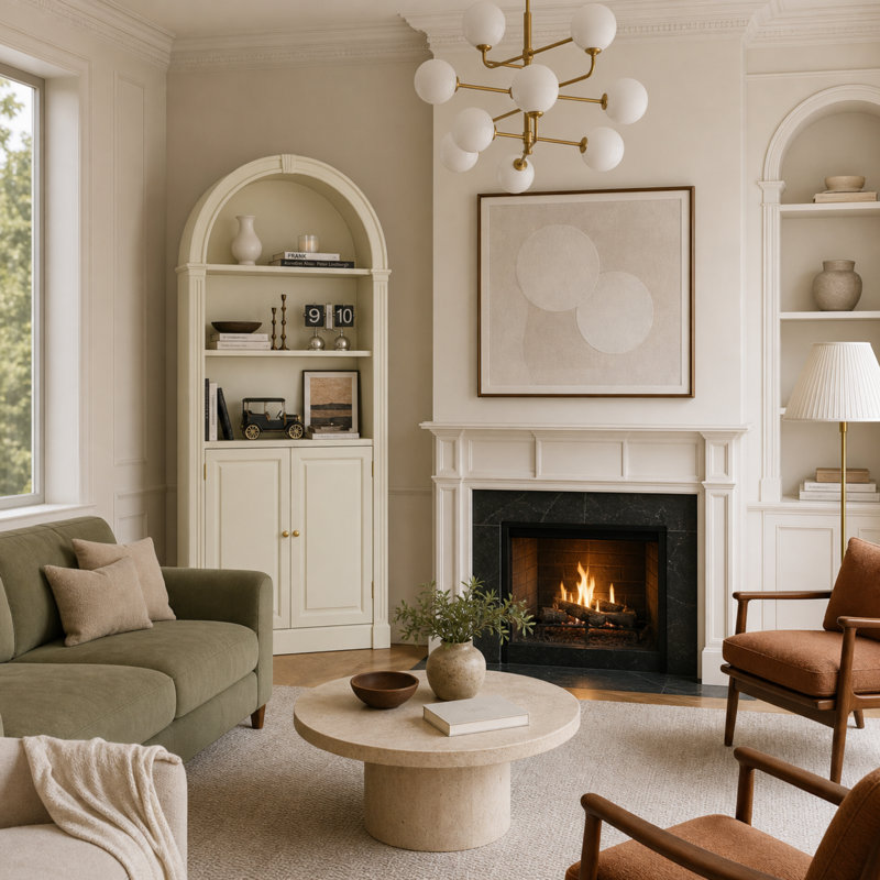 71'' H X 36.4'' W Arched Bookcase