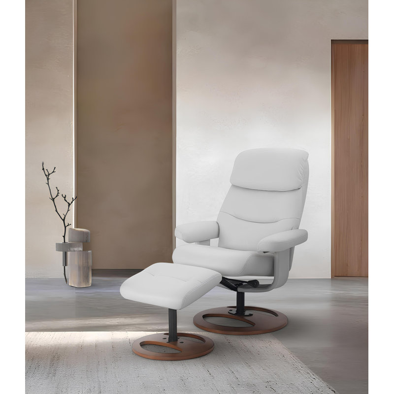 Fauteuil inclinable manuel pivotant rembourré avec repose-pieds - pivotant à 360 °, inclinable à 132 °, Champignon
