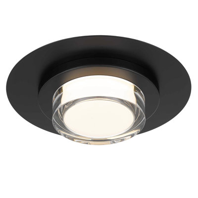 Plafonnier DEL carré noir intégré de 30,5 cm (12 pouces) à faible consommation d'énergie - DEL intelligente de 750 lumens et 15 W, 3 températures de couleur sélectionnables (3000 K/4000 K/5000 K), fonction de variation d'intensité, diffuseur en acrylique gravé, allumage rapide