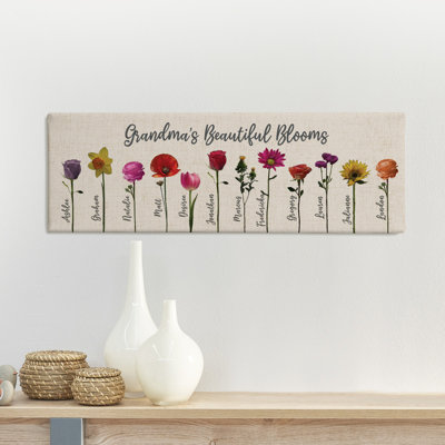 Her Flower Garden Canvas 3 Names