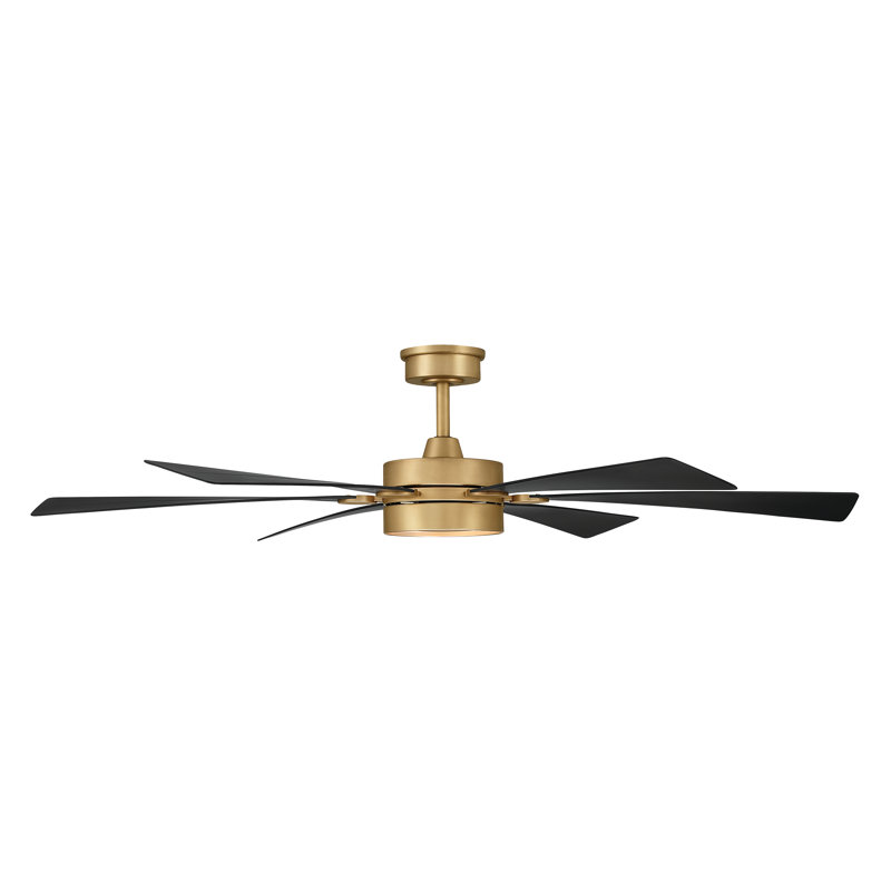 Ventilateur de plafond intelligent DEL 60 "Brenix 5CCT, Charbon, Laiton