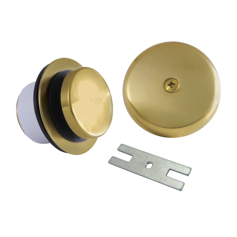 Kingston Brass Trimscape Zinc Alloy Alloy Toe Touch Tub Drain Conversion Kit, Satin Brass