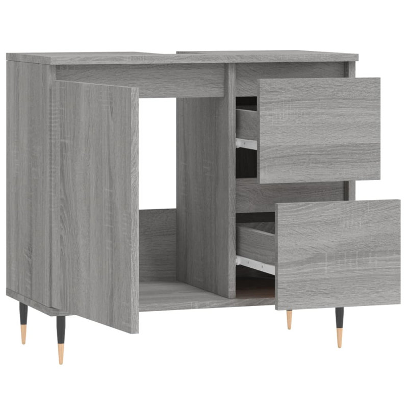 Brizia Bathroom Cabinet, Grey Sonoma