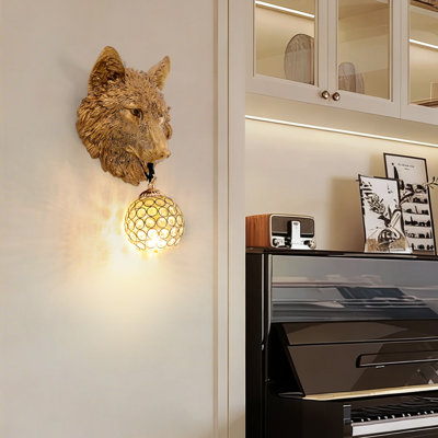 Applique murale décorative tête de lion, luminaire mural, lampe murale pour salon, chambre à coucher, escalier de couloir