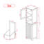 Grande armoire à linge de salle de bain blanche, rangement autoportant avec tablette ouverte et portes
