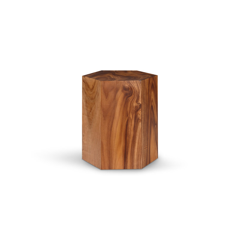 Honey Comb Solid Wood Block End Table, 24" H x 20.5" W x 18" D