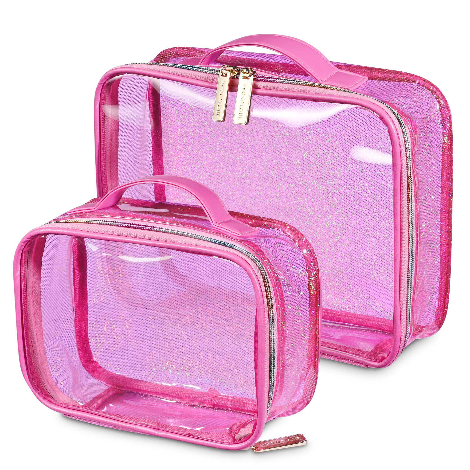 IMPRESSIONS VANITY · COMPANY Barbie Travel Makeup Case for Girls Waterproof  Vinyl Clear Cosmetic Bag Organizer with Golden Zipper
