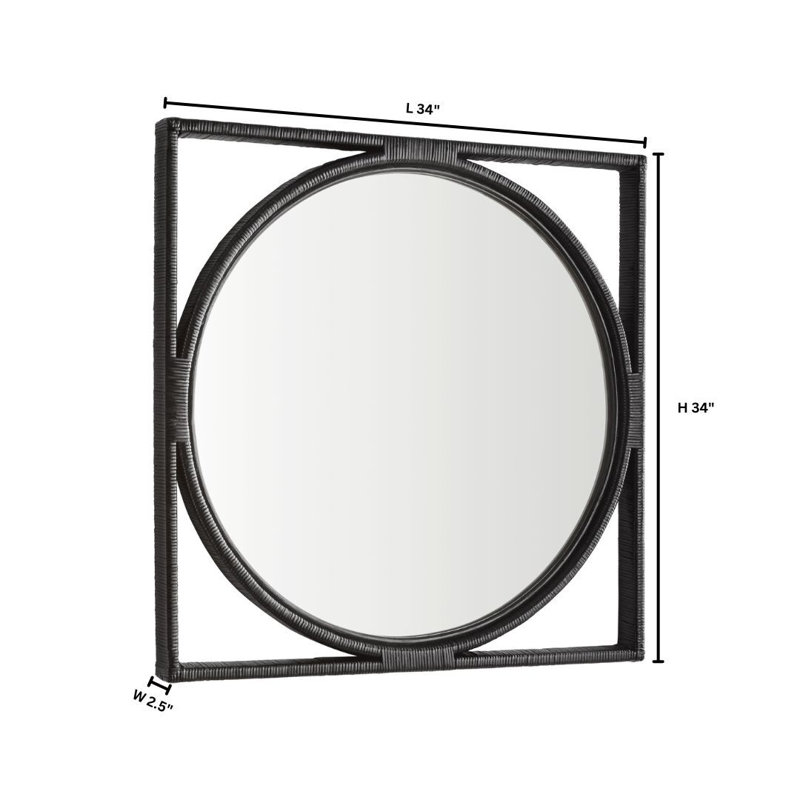Miroir mural Pemba, 34 po x 34 po