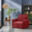 Chaise convertible 3 en 1 avec rangement, fauteuil d'appoint moderne avec lit escamotable et coussin lombaire, rouge-89292974