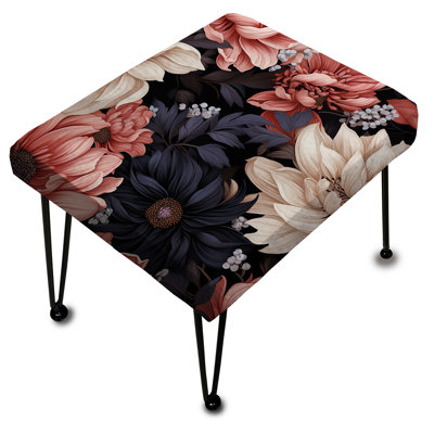 Repose-pieds rose clair et rose avec motif floral