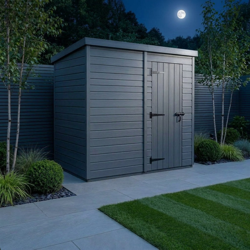 Total Sheds 8ft x 4ft Composite Pent Garden Shed - Single Door - No Windows - EPDM Rubber Roof - UK Manufactured