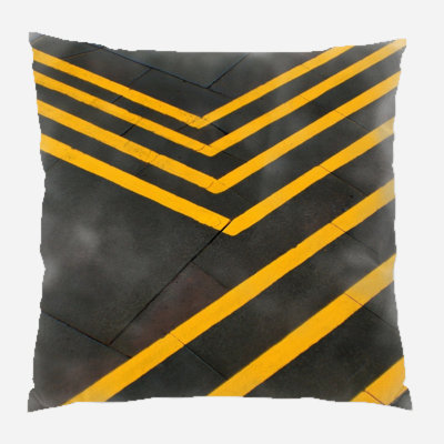 Floor Geometric Microsuede Reversible Throw Pillow