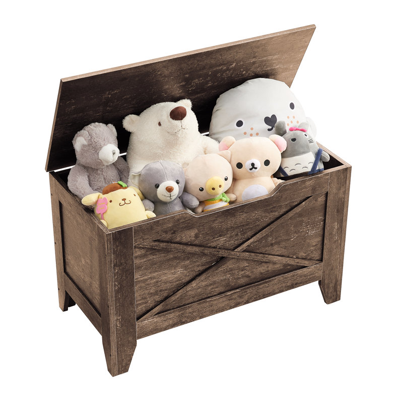Pania 30" Wide Rectangle Storage Bench, 18.5" H x 30" W x 15" D, Brown