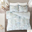Housse de couette réversible en coton à motif médaillon et bicolore pour lit double / grand