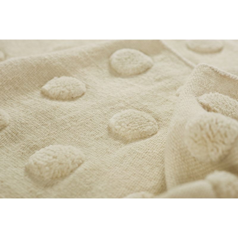 Virginie Rectangle Solid Color Handmade Flatweave Wool Area Rug in Beige, Rectangle 8' x 10'