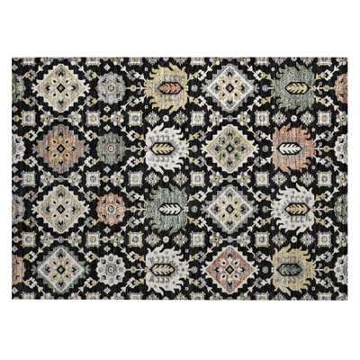 Machine Washable Indoor/Outdoor Husby ACN2200 Bohemian Rug