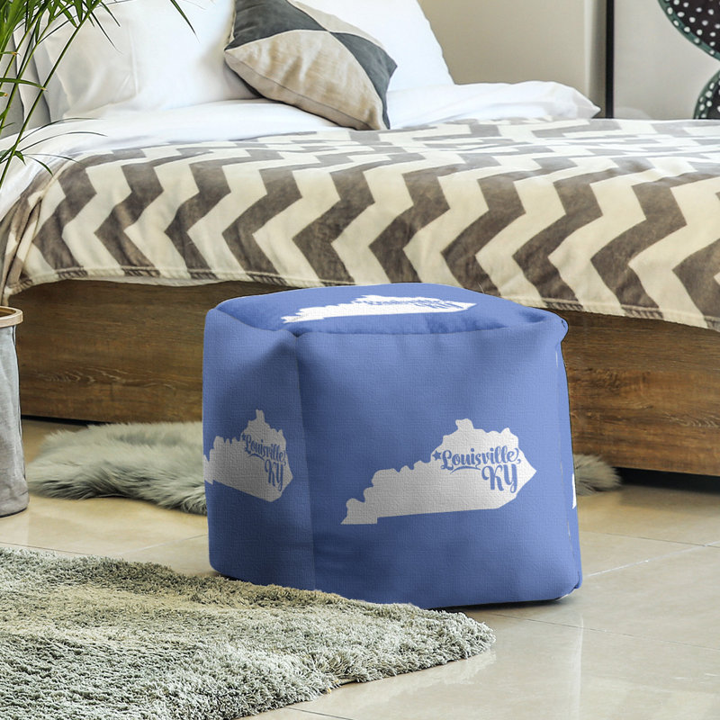 Repose-pieds cube kentucky Louisville, bleu