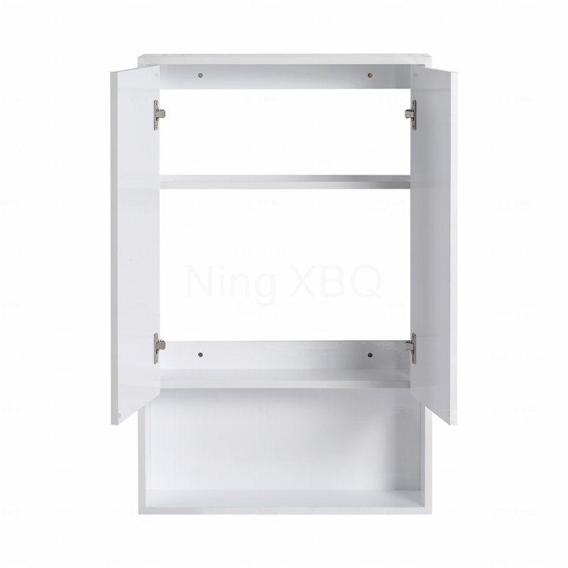 24" Bathroom Wall Cabinet, Soft Close Doors, Float Mounting Design,Glossy White,(Kd-Packing)