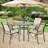 5 Pcs Outdoor Patio Table And Chair Set For 4