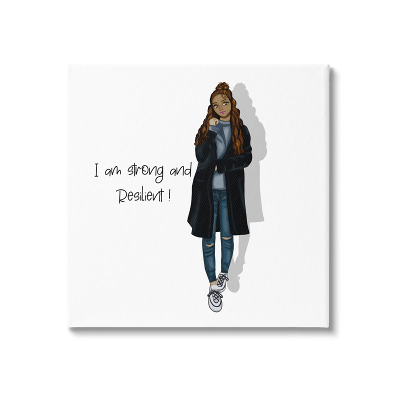 Strong and Resilient Female Motivational Canvas Print, 17 x 17