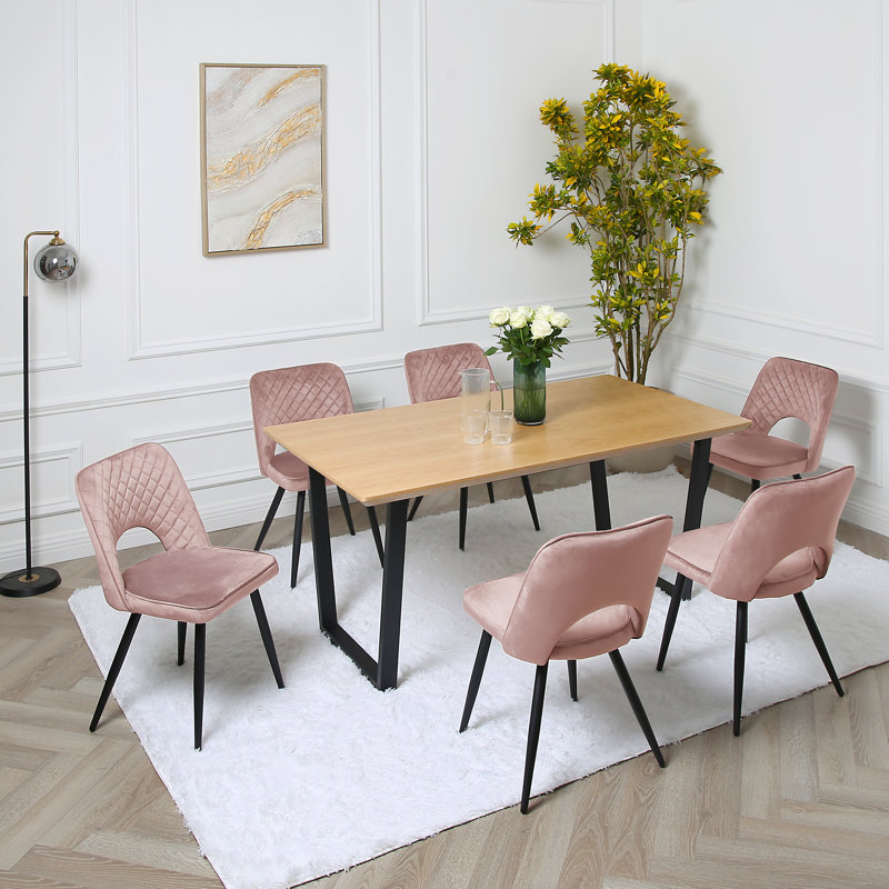 Asfand 6 - Person Dining Set, Pink