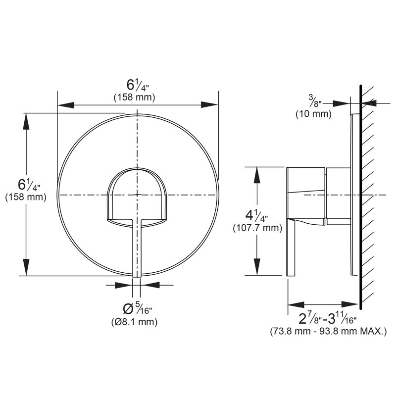 Lineare™ Pressure Balance Valve Trim, Starlight Chrome