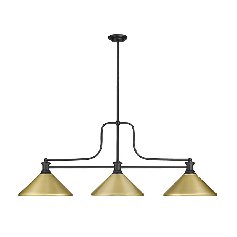 Eraste 3 - Light Dimmable Modern Linear Chandelier, Satin Gold