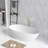 67" x 34" Freestanding Soaking Solid Surface Bathtub with Drain Assembly-78477481